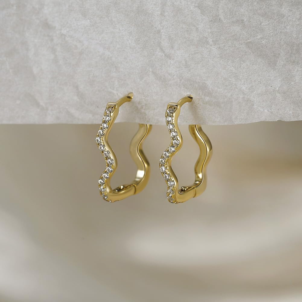 WBDWWTD Funkelnde Creolen aus Sterlingsilber mit AAAAA-Zirkonia für Damen, Knorpellappen, idealer Schmuck, Geschenke für Mutter und Ehefrau