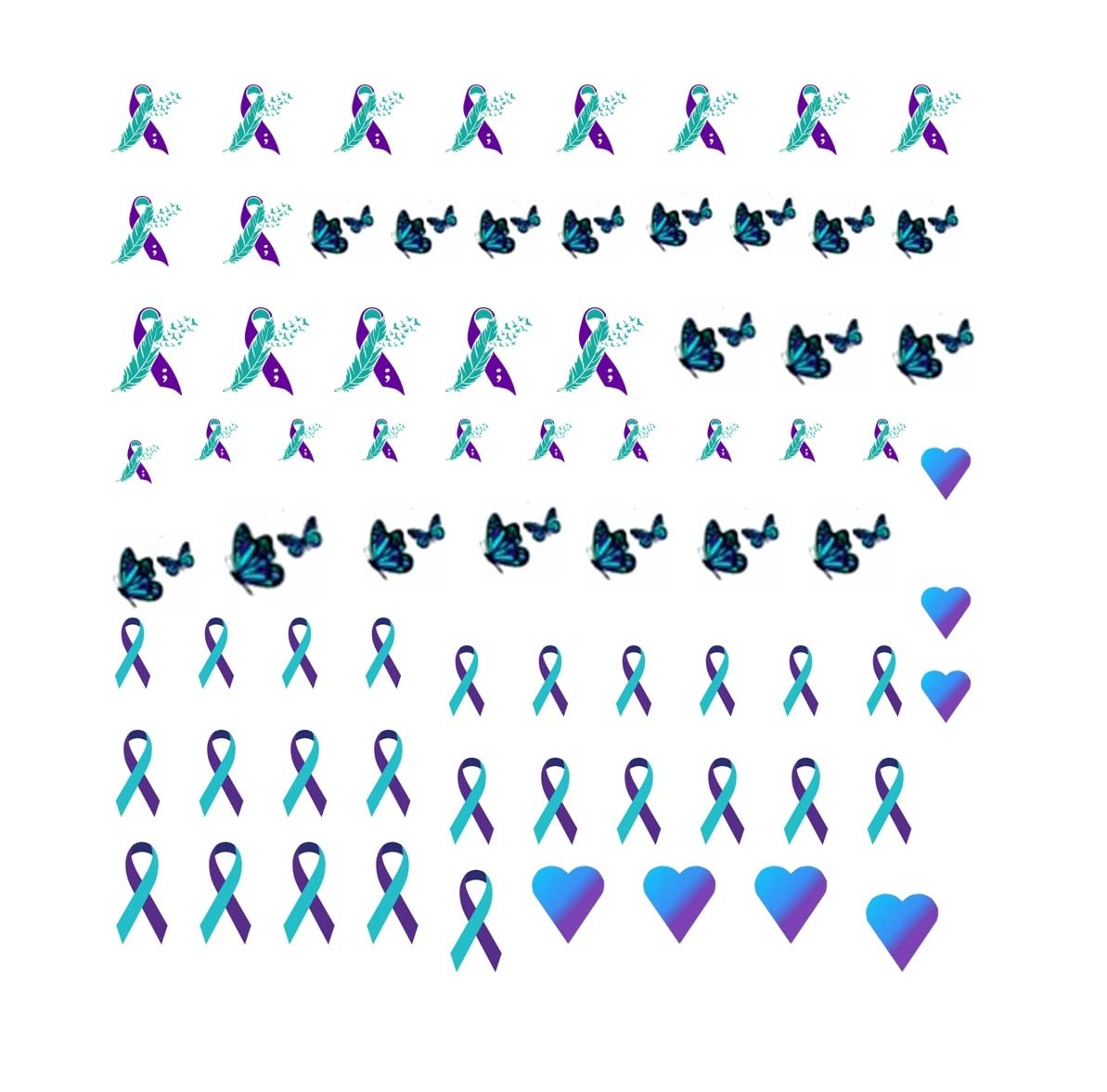 Suicide Awareness Collection (Suicide Awareness Nail Art Decals)