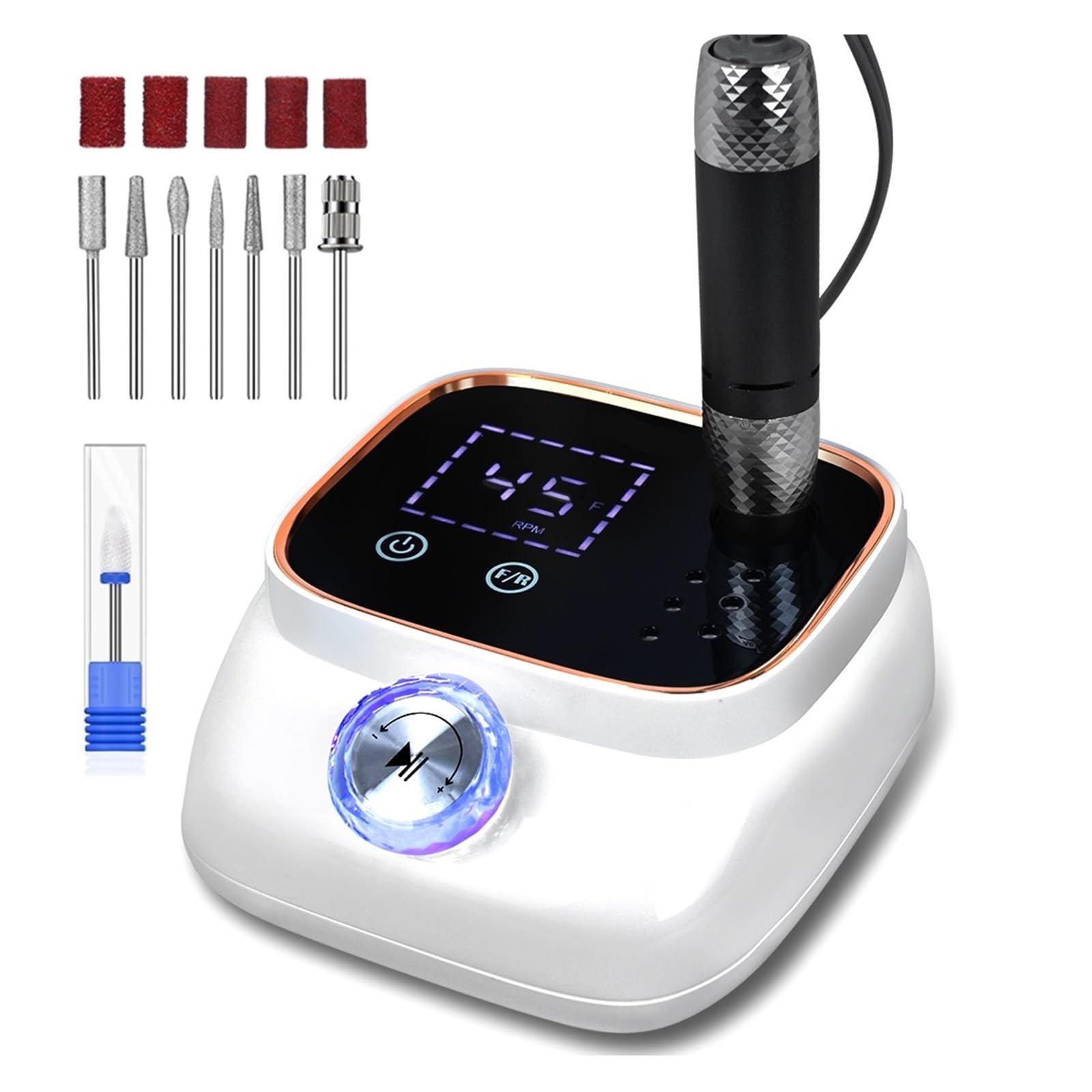 Lima per Unghie Professionale per levigatrice elettrica per Unghie da 45000 Giri/min per Gel per Manicure Acrilico Art