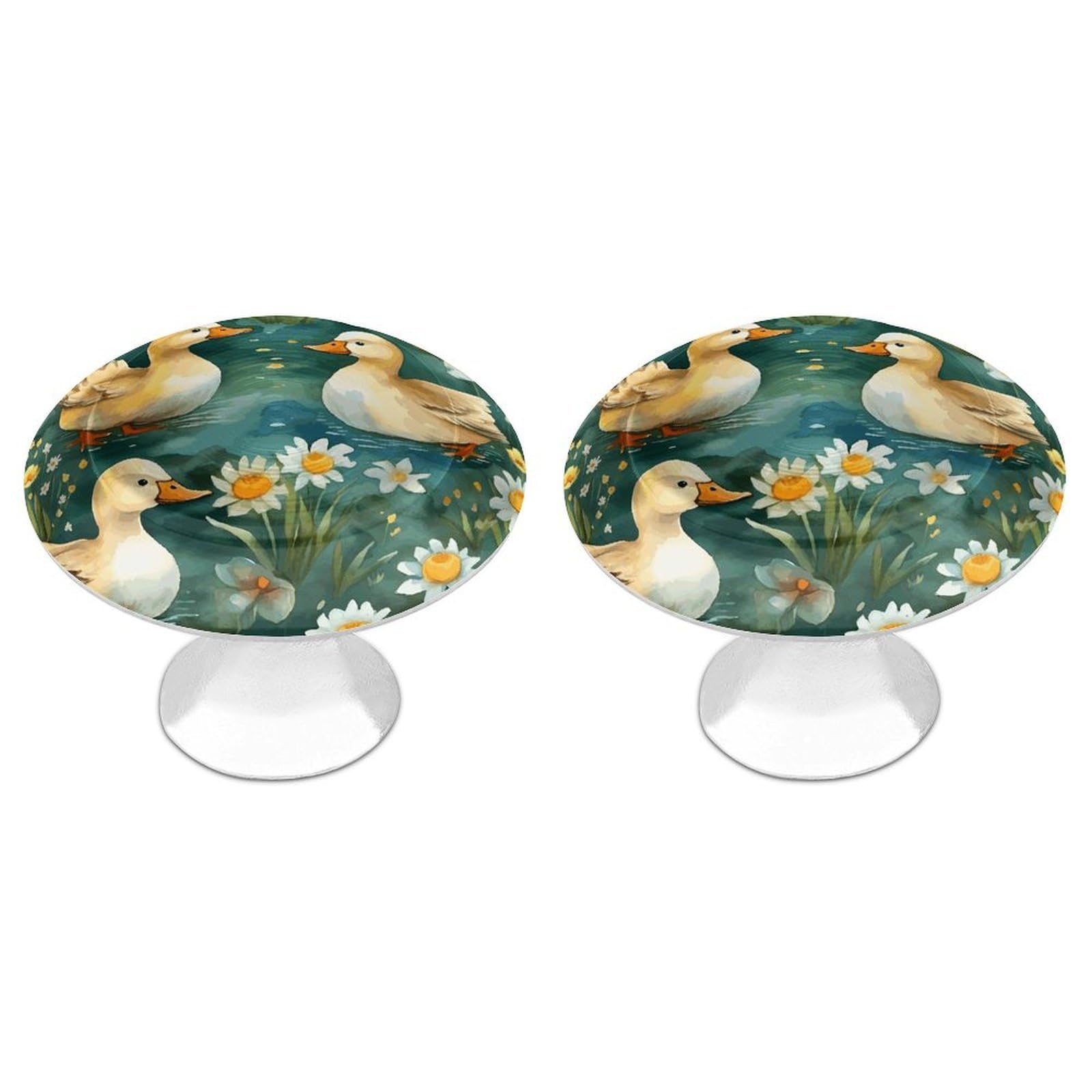 Btcowzrv Style Hand Drawn Duck 2 Pack Cabinet Knobs Drawer Pulls