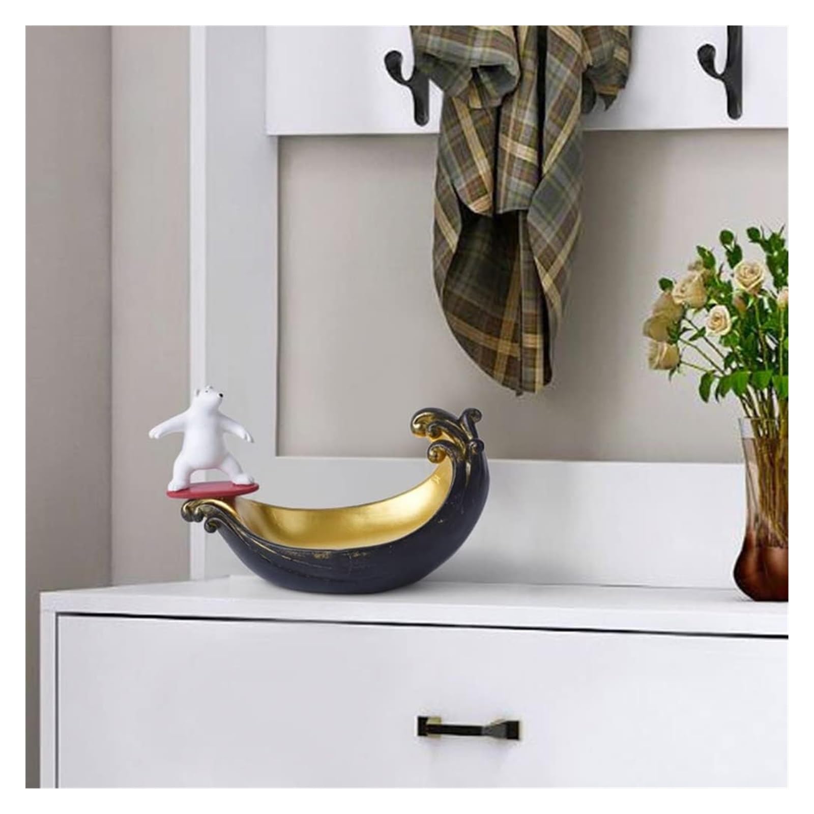 Eisbär Schlüsselschale Aus Harz | Niedliche Aufbewahrung Für Schlüssel & Kleinkram