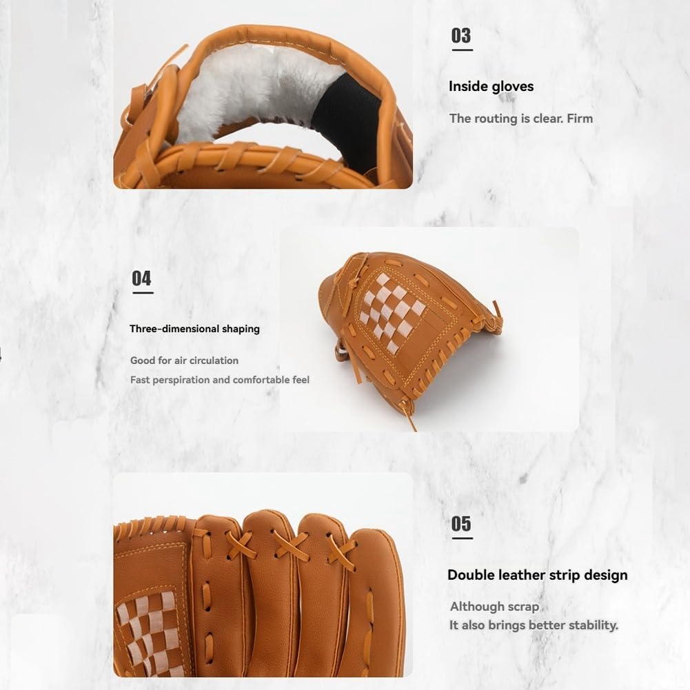 Guantes de Béisbol para Práctica de Entrenamiento de Mano Izquierda para Deportes Al Aire Libre, Guantes de Bolsillo para Jugadores de Mano de Lanzador, 10,5 Pulgadas, Color Azul