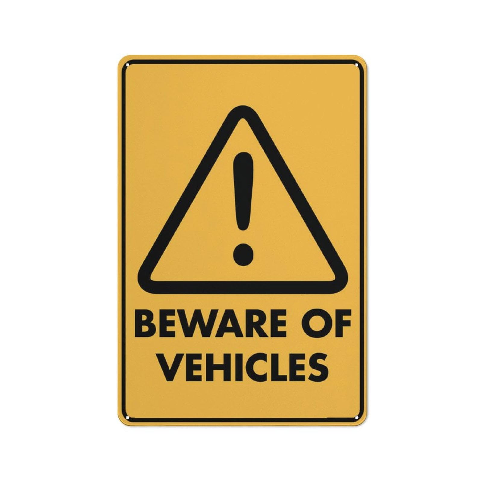 peiyeety Beware Of Vehicles Sign - 8"x12" Rust Free Aluminum, Outdoor/Indoor For Home/Business/Yard