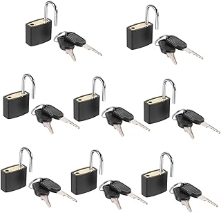 Housoutil 8pcs Padlock Outdoor Padlock Black Suitcase Key Door Lock Cupboard Locks Cabinet Padlock Key Lock Security Padlock Rustproof Lock Luggage Locks Travel Black Open Security Lock