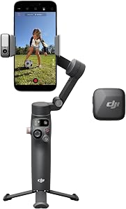 DJI Osmo Mobile 8 Creator Combo (DJI Mic Mini Transmitter Infinity Black) Gimbal Stabilizer for Smartphone, AI Native Tracking with Audio & Lighting, 360° Pan Rotation, Built-in Extension Rod & Tripod