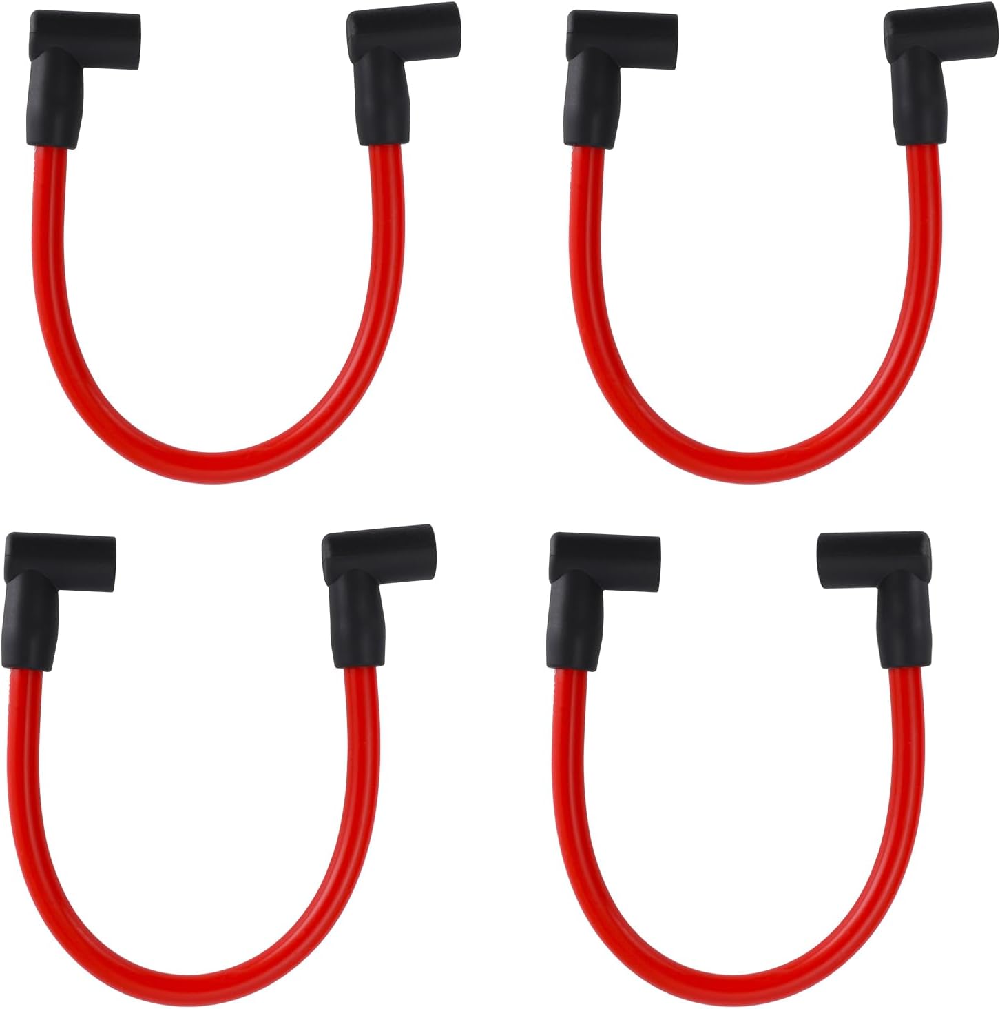 4pcs 10'' Spark Plug Wires Compatible with Johnson Evinrude 90 115 HP Outboard Engines, Ignition Spark Plug Wires OE#18-8839 9-28092, 10mm Lead Wire Spark Plug