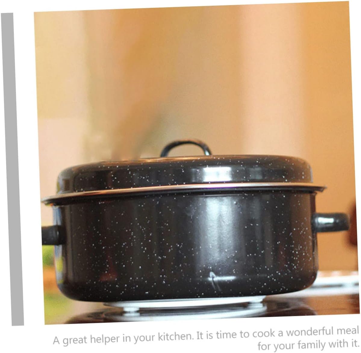 Ciieeo Casserole Dish Set Lids Roaster Pans Lids Covered Round Roaster Pot for Family Gatherings