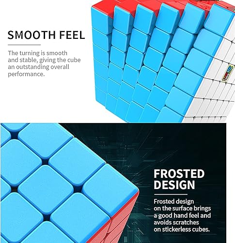 Miniatura 12 de LiangCuber Moyu Meilong Speed Cube 7x7 - Cubo de rompecabezas Meilong sin calcomanías, juguetes educativos