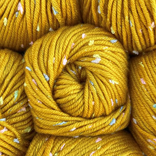 Image of Tweed Twinkles Soft Baby Yarn for Crocheting, 8-Pack (696Yds / 400G), Free Patterns - Acrylic Baby Blanket Knitting Yarn with Flecks - Size 3 DK Light Worsted Weight - Golden Yellow