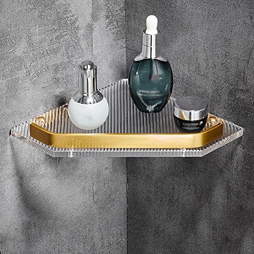 Étagère de cuisine de rangement et support de douche d'angle mural or - 2