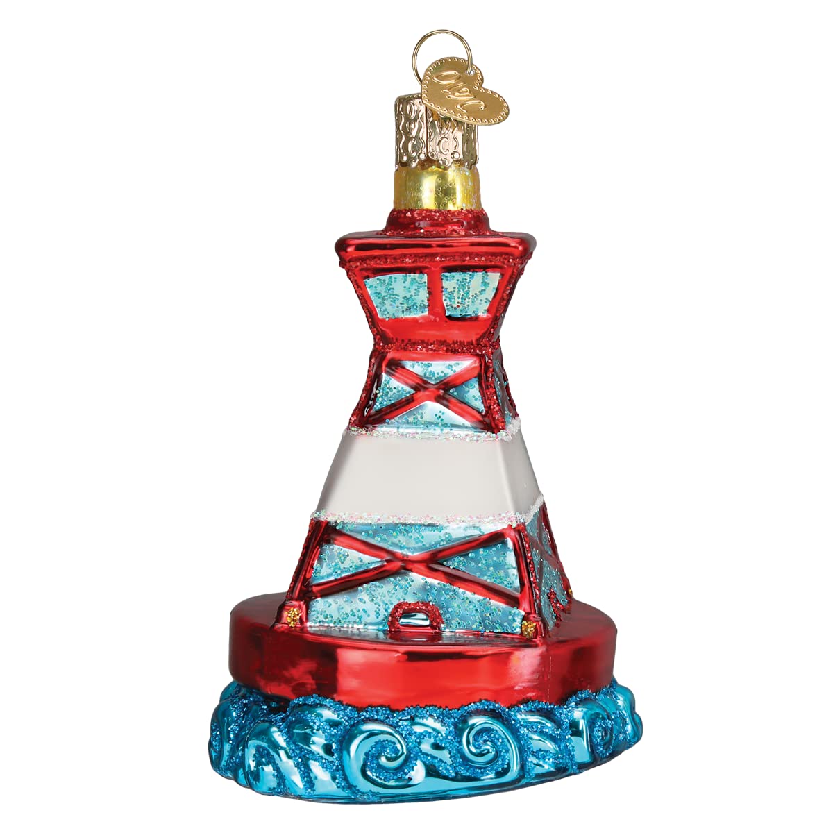 Old World Christmas Holiday Buoy Glass Blown Ornament for Christmas Tree