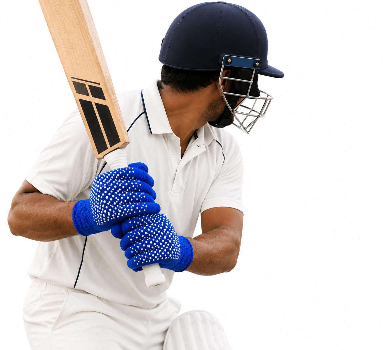 Cricket Tennis Ball Batting Gloves, Blue, Non-Slip Dotted Palm, Flexible Fabric, Breathable Design for Net Practice and Training, Pair of (1, Blue)-image-22