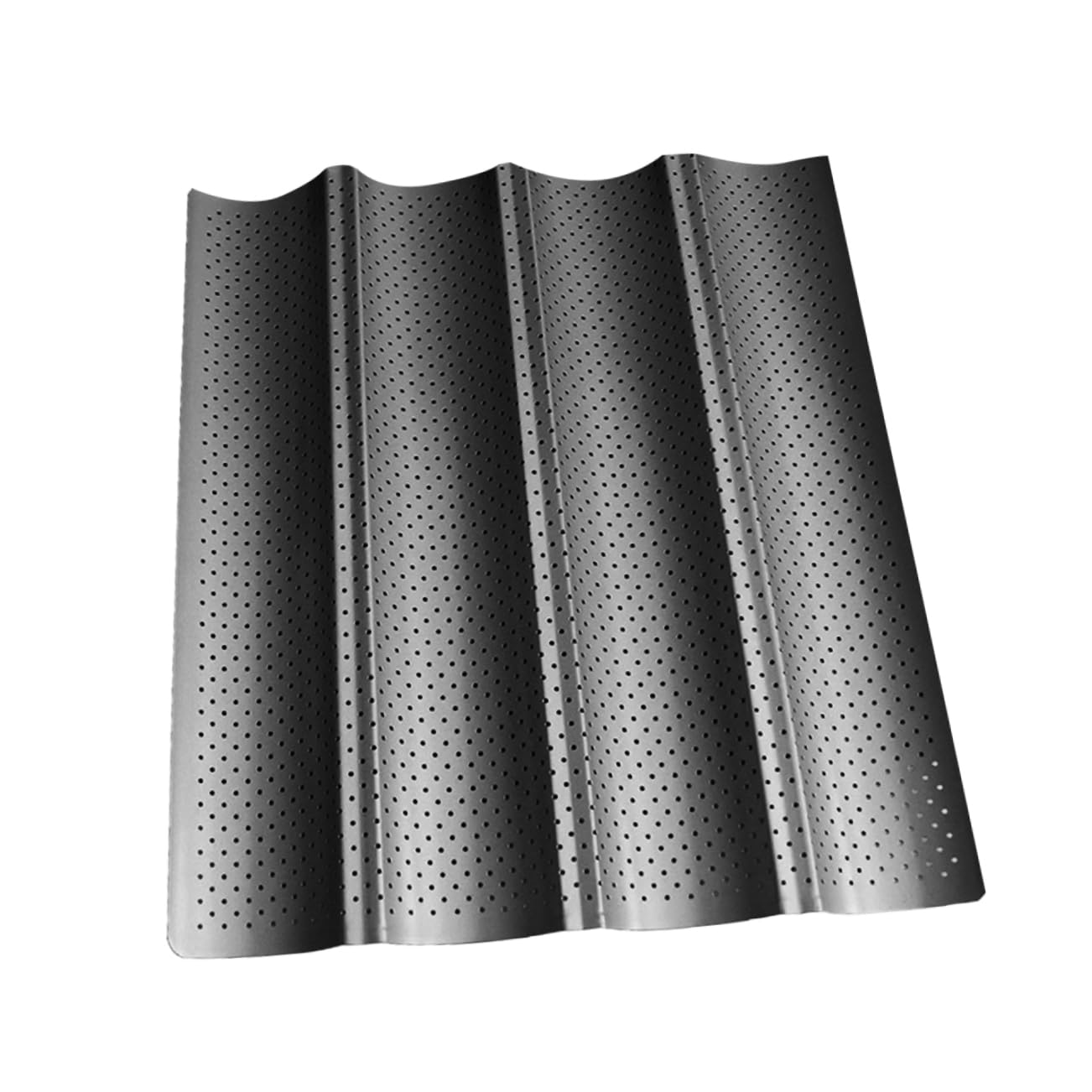 CIYODO 1PC Nonstick Long Strip French Bread Baking Tray with Air Heat Resistant Baking for Home Kitchen for Baguettes and Other Bread Types Black