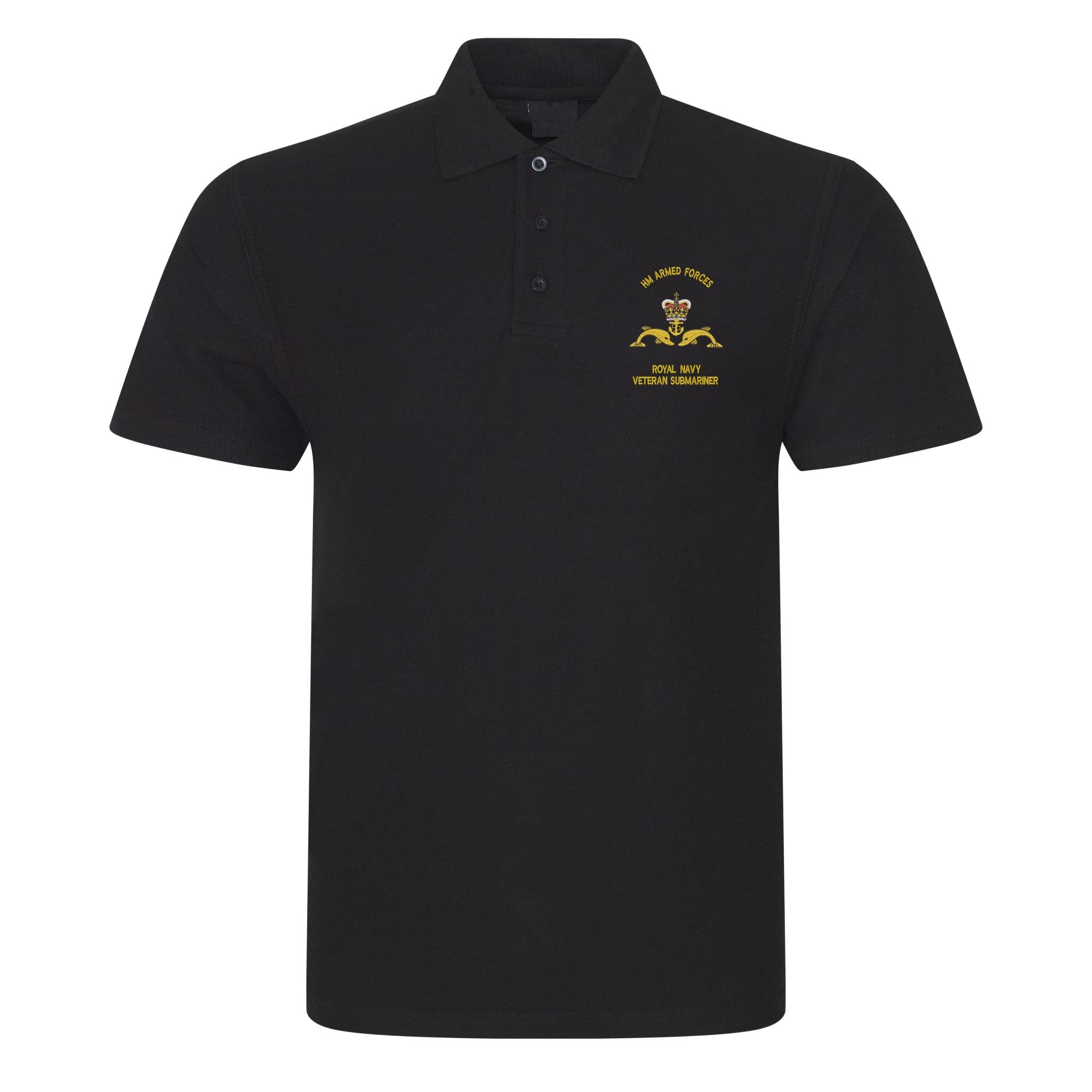 The Military Store Men's Black Navy Submariner Veteran Embroidered Polo Shirt, 4X Large