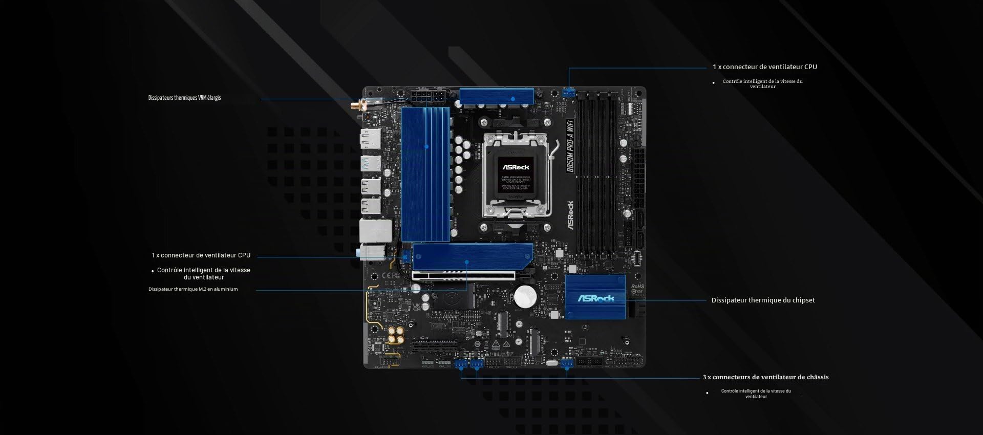 MB ASRock AMD AM5 B850M Pro-A WiFi