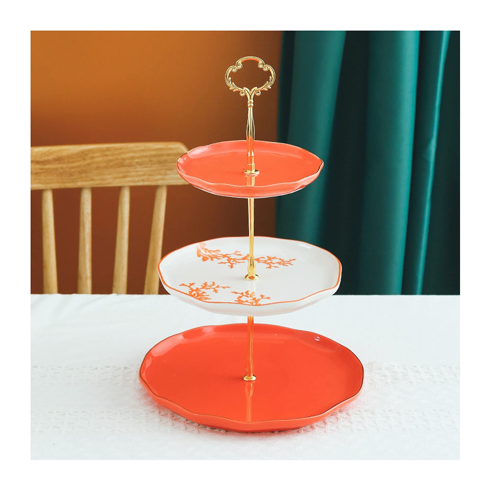 Miska Na Owoce, 3-Poziomowy Stojak Na Babeczki, Ceramiczny Stojak Na Serwowanie, Deserowa Wieża Z Przekąskami Na Wesele, Przyjęcie Urodzinowe, Herbatkę, Baby Shower, Deko(A)