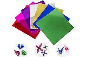 ZWIN Party Foil Sheets for Confetti Metallic Paper Cardstock 7 Colours 6''