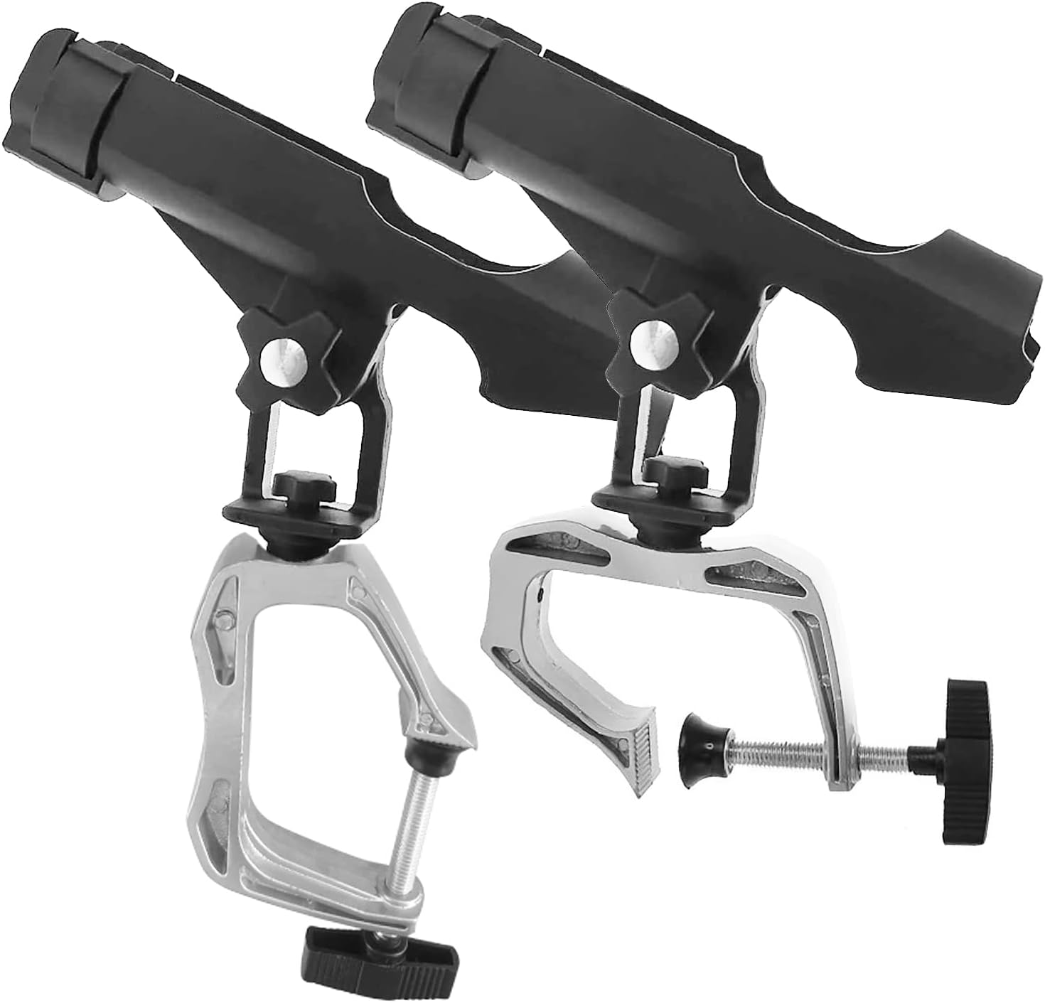 LBW Boat Fishing Rod Holder Clamp on Rod Holder 360 Degree Adjustable Dual-use Fishing Pole Holder for Boat Dock Pontoon Canoe 2 PCS LBW Boat Fishing Rod Holder Clamp on Rod Holder 360 Degree Adjustable Dual-use Fishing Pole Holder for Boat Dock Pontoon Canoe 2 PCS