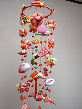 Amazon | 吊るし雛 吊るし飾り ひな祭り ちりめん オレンジ色吊るし雛