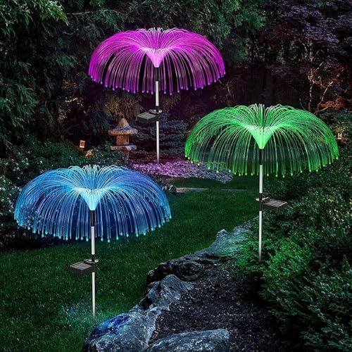 Black Olive Fountaine Solar Lawn Lamp - Jellyfish Shape Solar Garden Lights 7 Color LED Fiber Outdoor Pathway Waterproof Solar String Lights Decoration for Pathway Yard Garden (B0D11KDRQX) Amazon Price History, Amazon Price Tracker