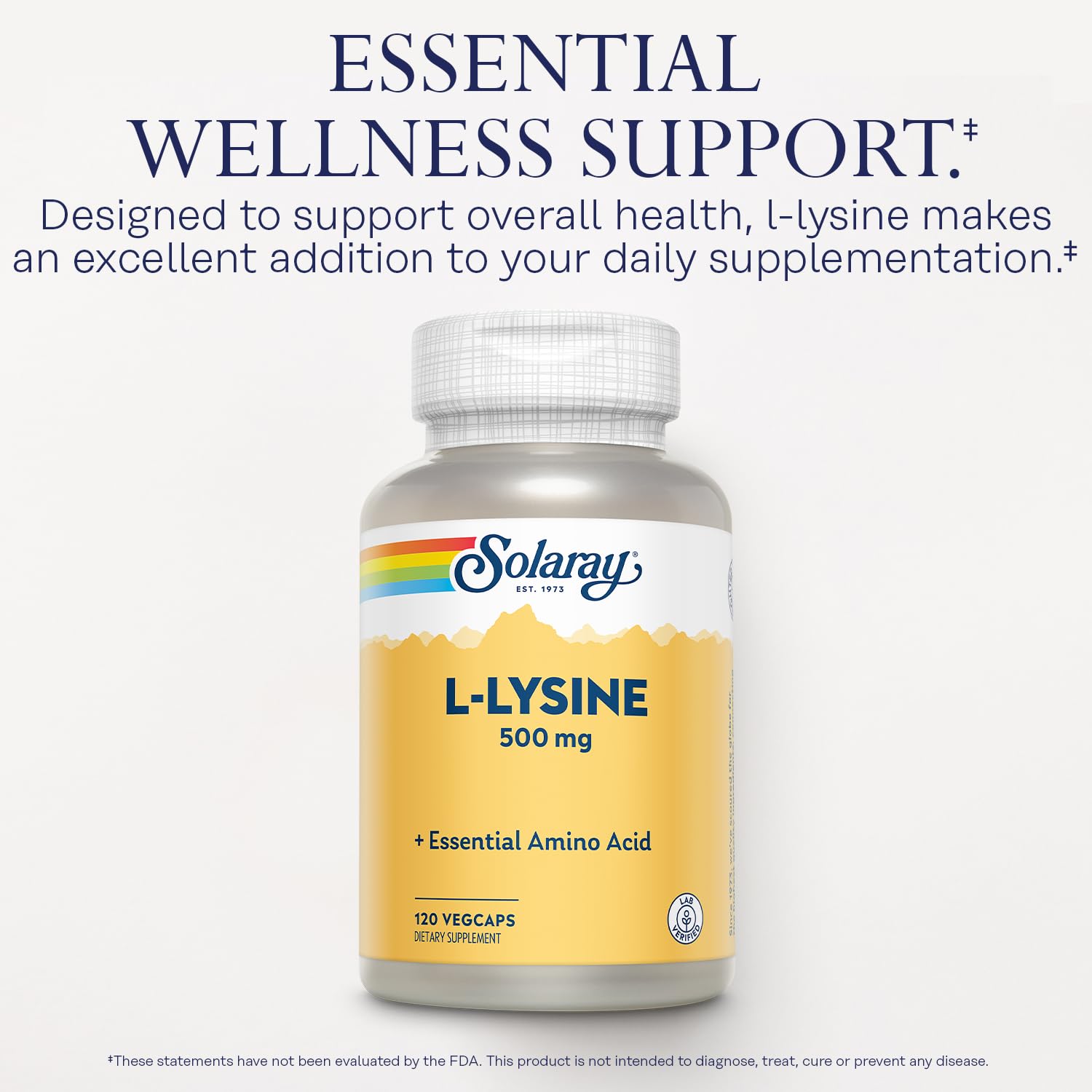 Solaray L-Lysine 500mg, Health Support Pills, 120 Vegan Capsules — Amazon image 3