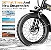 Kebiko 1000W Folding Electric Bike,48V 20AH Removable Battery E Bike,30+MPH,80 Miles Max Range Electric Bike for Adults,20" Fat Tire Foldable ebike,Adult Electric Bicycle for Commute Beach Snow #4