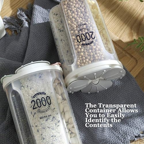 Miniatura 3 de Recipiente hermético para almacenamiento de alimentos de cocina, a prueba de fugas, de plástico, sin BPA, dispensadores de cereales secos con tapas