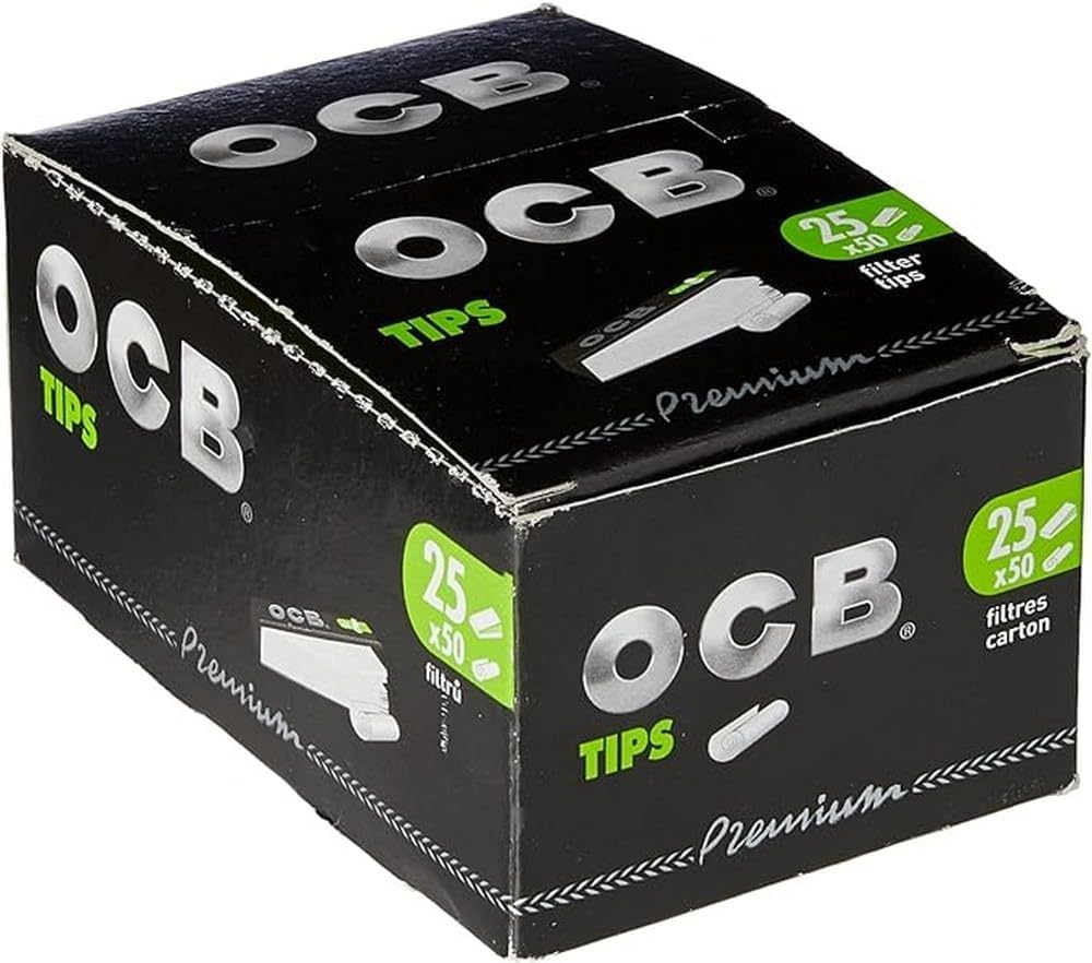 Ocb Wąskie Bletki, Tworzywo Sztuczne, Czarny, 50 Paczek po 32 Sztuk & OCB Filtry Zwijane, 25 Paczek po 50 Sztuk