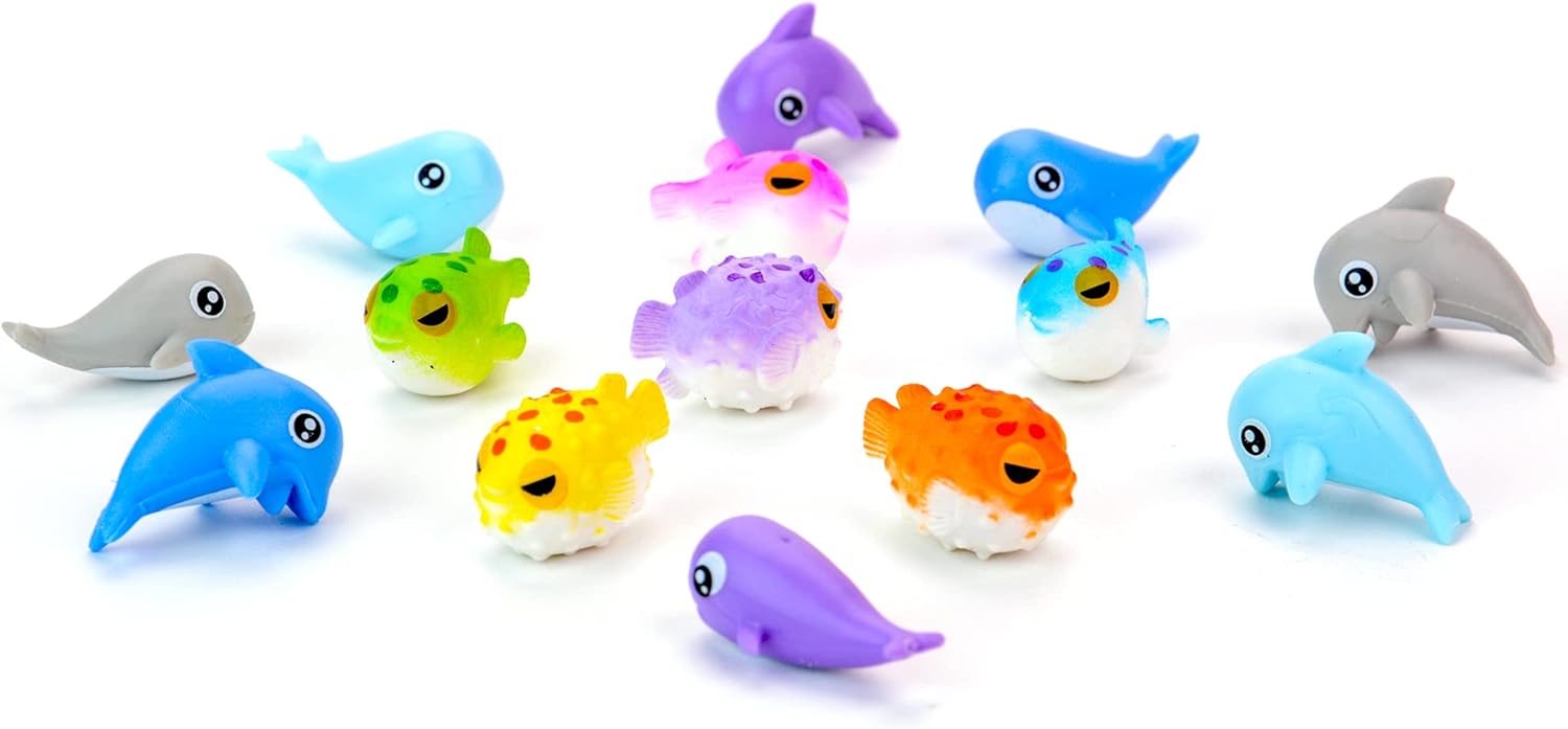 Sea Animals Mini Toys - 100pcs Bulk Sea Creatures - Easter Egg Fillers, Party Favors, Classroom Prizes, Vending Machine Toys