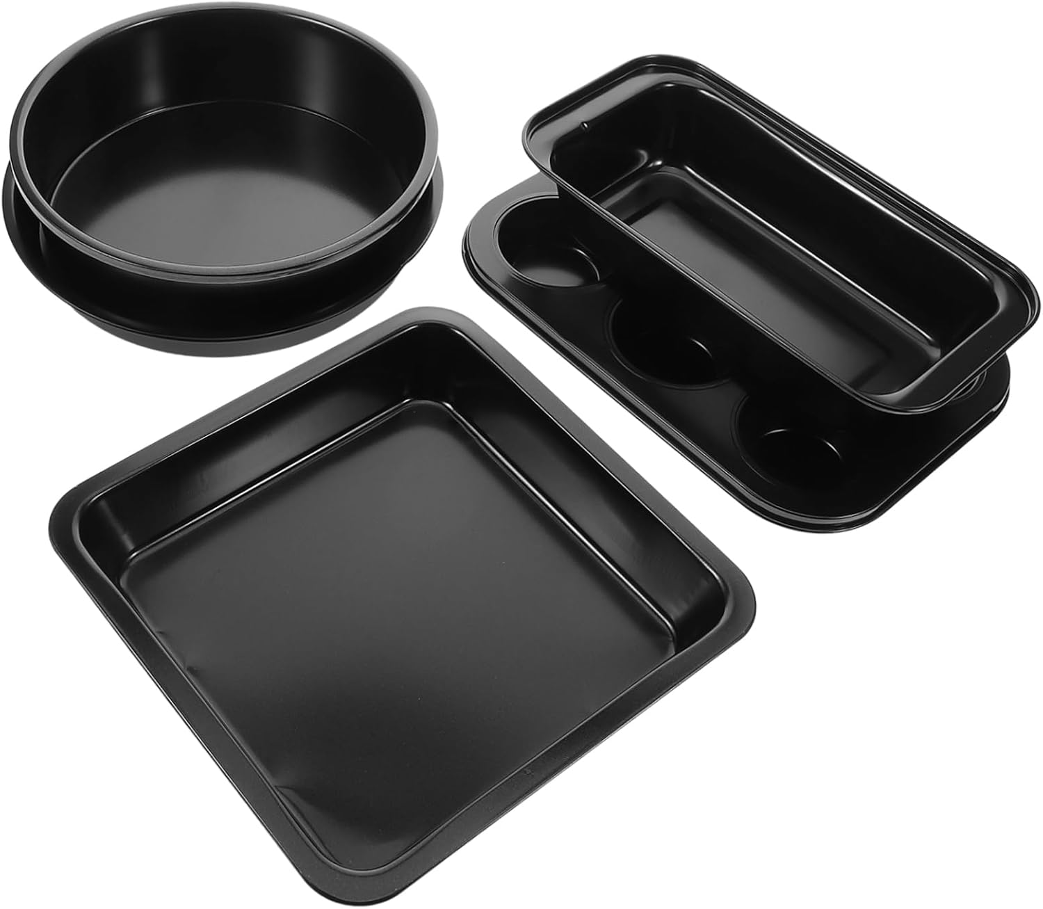 Cabilock 5pcs Complete Baking Kit Non Stick Bakeware Set Oven Baking Tray Muffin Cake Pans Loaf Pan Carbon Steel Easy Clean