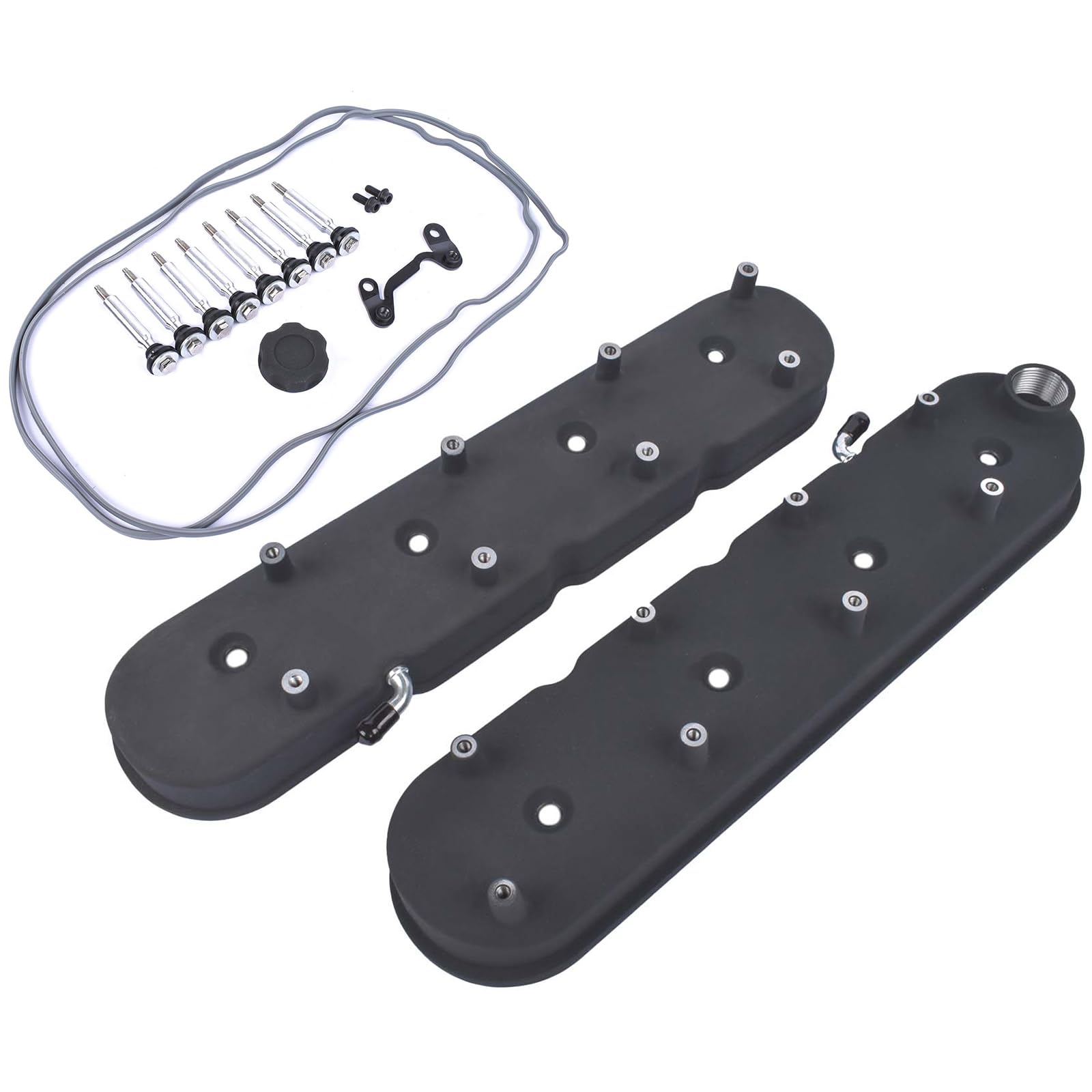 Woosphy LS Cast Aluminum Tall Valve Covers w/Coil Mounts Replacement for GM LS LS1 LS2 LS3 LS6 and LS7 Black