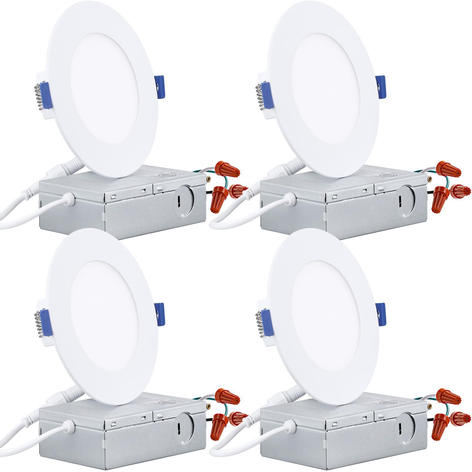 TORCHSTAR 4 Inch Ultra-Thin LED Recessed Light with Junction Box