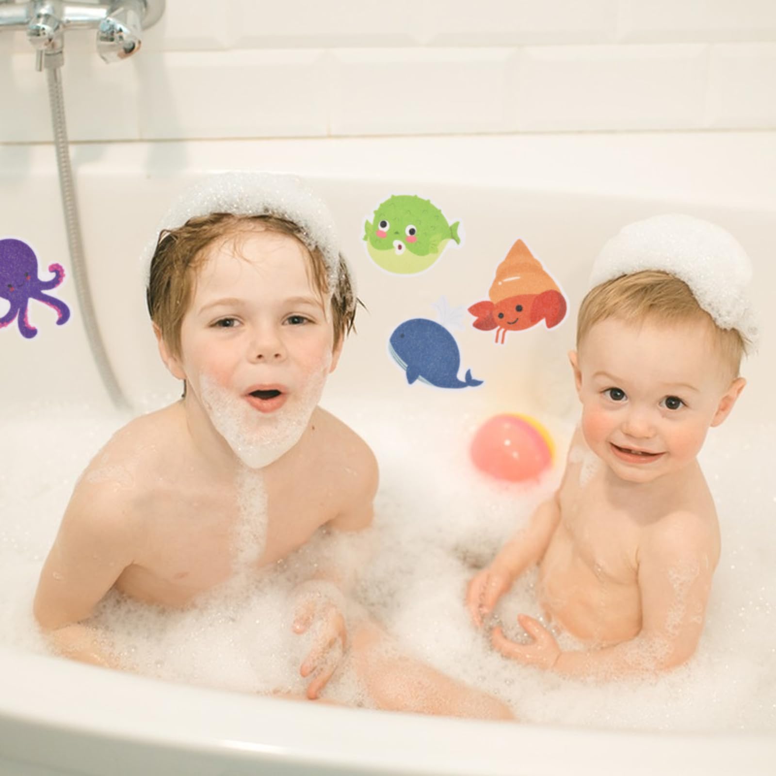 10 Adesivi Antiscivolo Per Vasca + Raschietto - Sicurezza Per Bambini - Foto 4