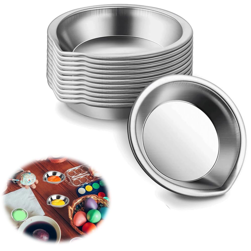 Sponsored Ad – Makeup Mixing Paint Palette, 12PCS Premium Stainless Steel Round Palette with Spout, Great for Water-Based Painting, Pigment Mixing, and Artistic (Diameter 1.97 in)