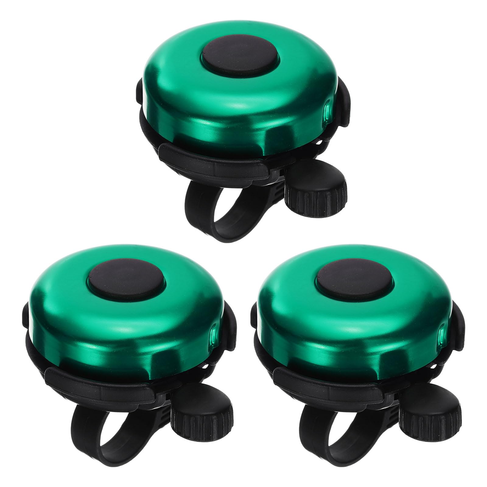 sourcing map 3pcs Bike Bell Classic Bicycle Bell with Loud Crisp Clear Sound Bike Ring Bell Aluminum Bike Accessories for Road Mountain Bike, Green