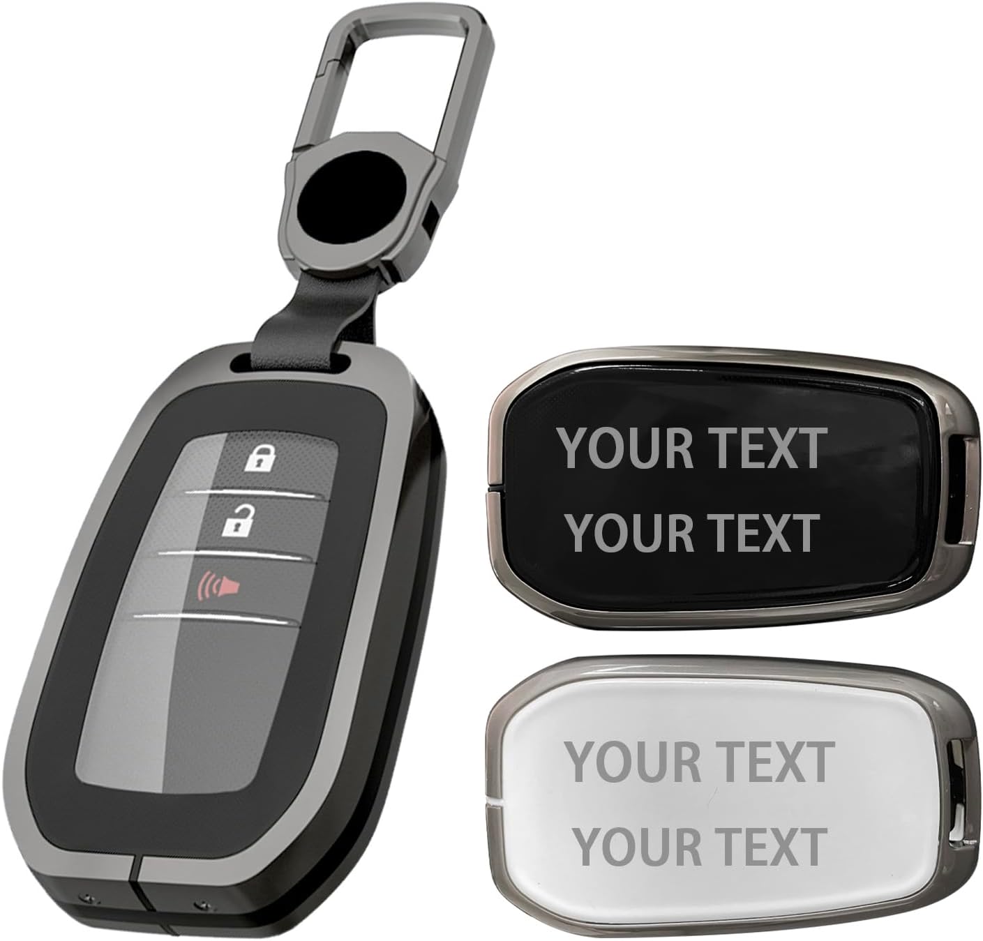 Metal Key Fob Cover For Toyota Camry RAV4 Highlander Corolla Avalon C-HR Prius GT86,Alloy Armor TPU Key Fob Cover,Keyless remote control, Stars and Stripes