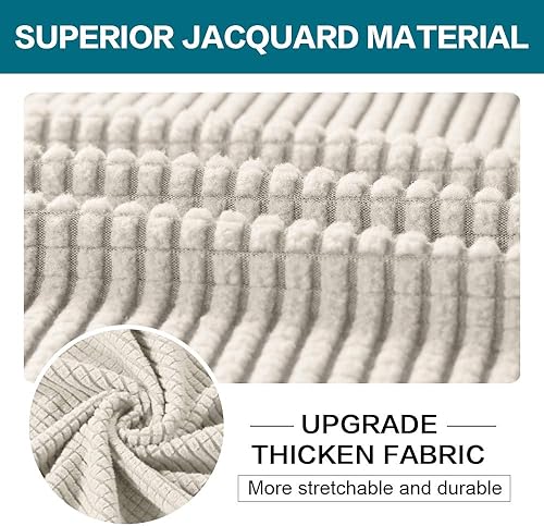 Miniatura 5 de Turquoize Fundas elásticas para sofá de 3 cojines, paquete de funda para sofá biplaza de 2 cojines, fundas para sofá con fundas de cojín