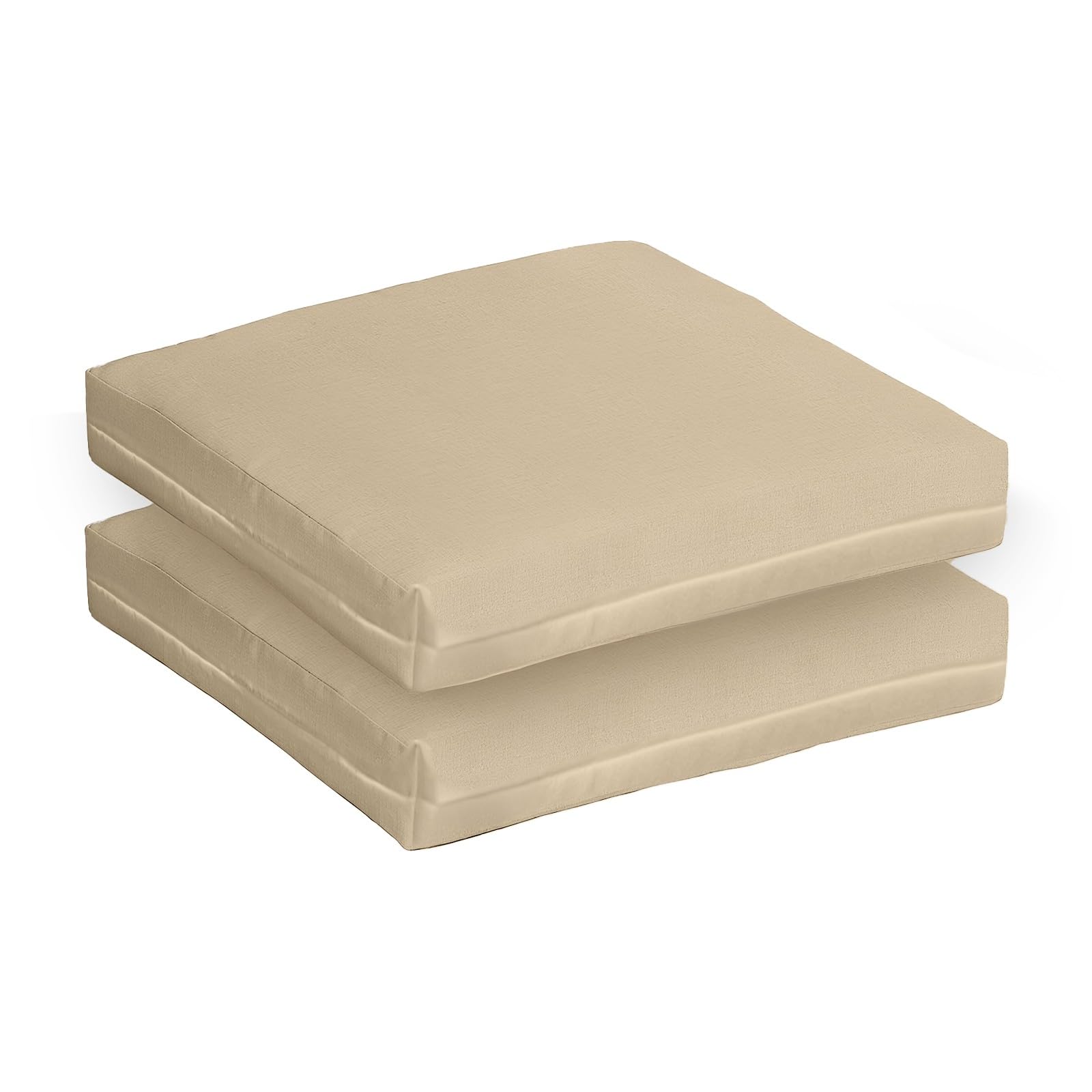 PARAMAISON Set di 4 Cuscini da Esterno per Salottino in Rattan, Sfoderabile Imbottito | 58x51x5cm Beige