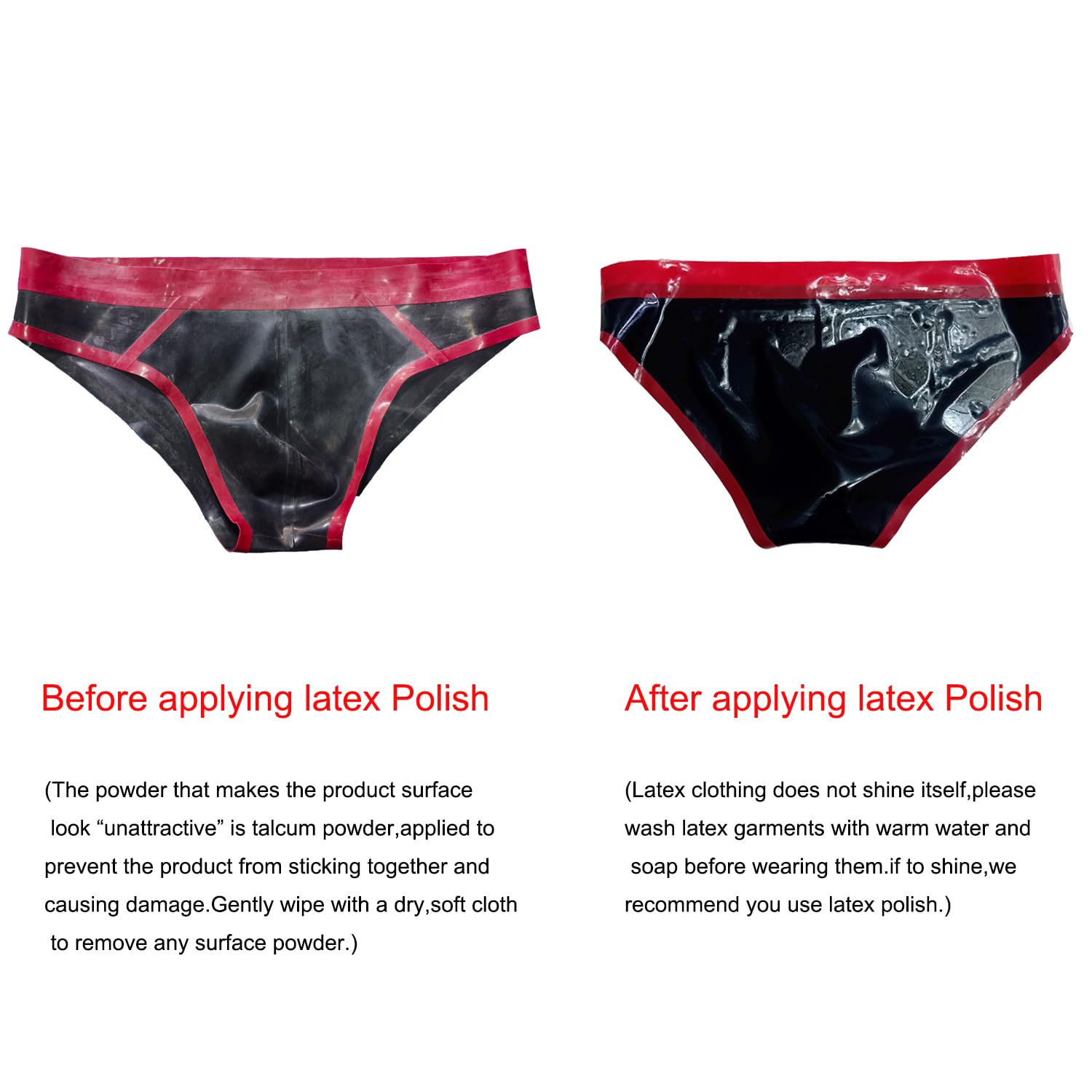 Slip Latex Noir Mode pour Homme,Slip Caoutchouc Naturel pour Hommes Fait Main,Culotte Latex Lingerie Homme Costumes