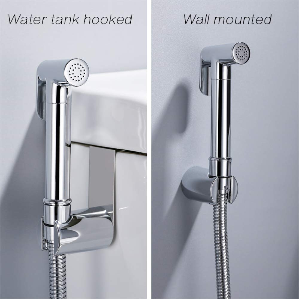 Kit spruzzatore per Bidet Manuale per WC Ottone Cromato Rubinetto per Bidet da Bagno Soffione Doccia con Tubo Flessibile, Adattatore a T e Supporto B (B)