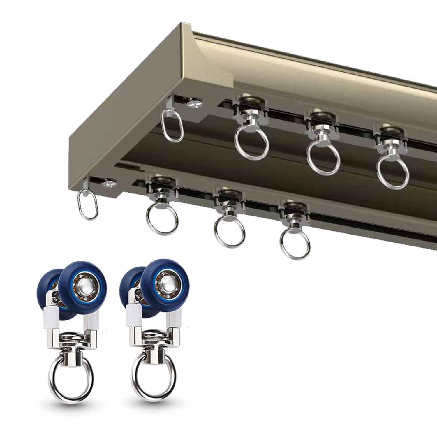 Tringle à rideaux double voie réglable pour salon et salle de bain