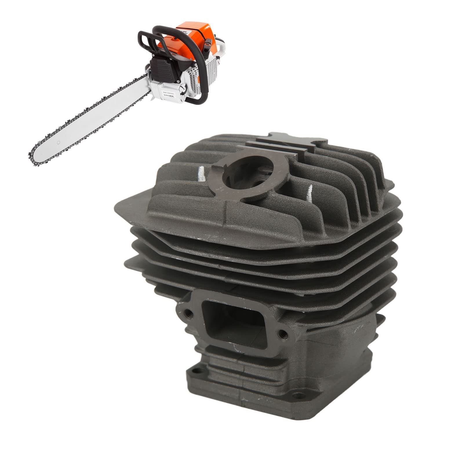 Kit de Juntas de pistón de Cilindro de 50 mm Reemplazo de Aluminio Fundido para Motor de Motosierra MS440 044 Herramienta de reconstrucción de Motor 1128 020 1227 Accesorios para