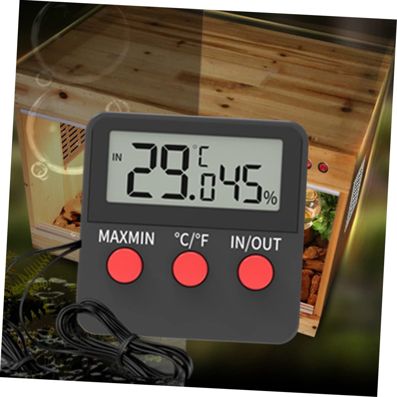 Ipetboom 4juegos y Higrómetro Digital Para Terrario De Reptiles Medidor De Temperatura y Humedad Para Acuarios y Terrarios Accesorios Esenciales Para Tortugas y Reptiles