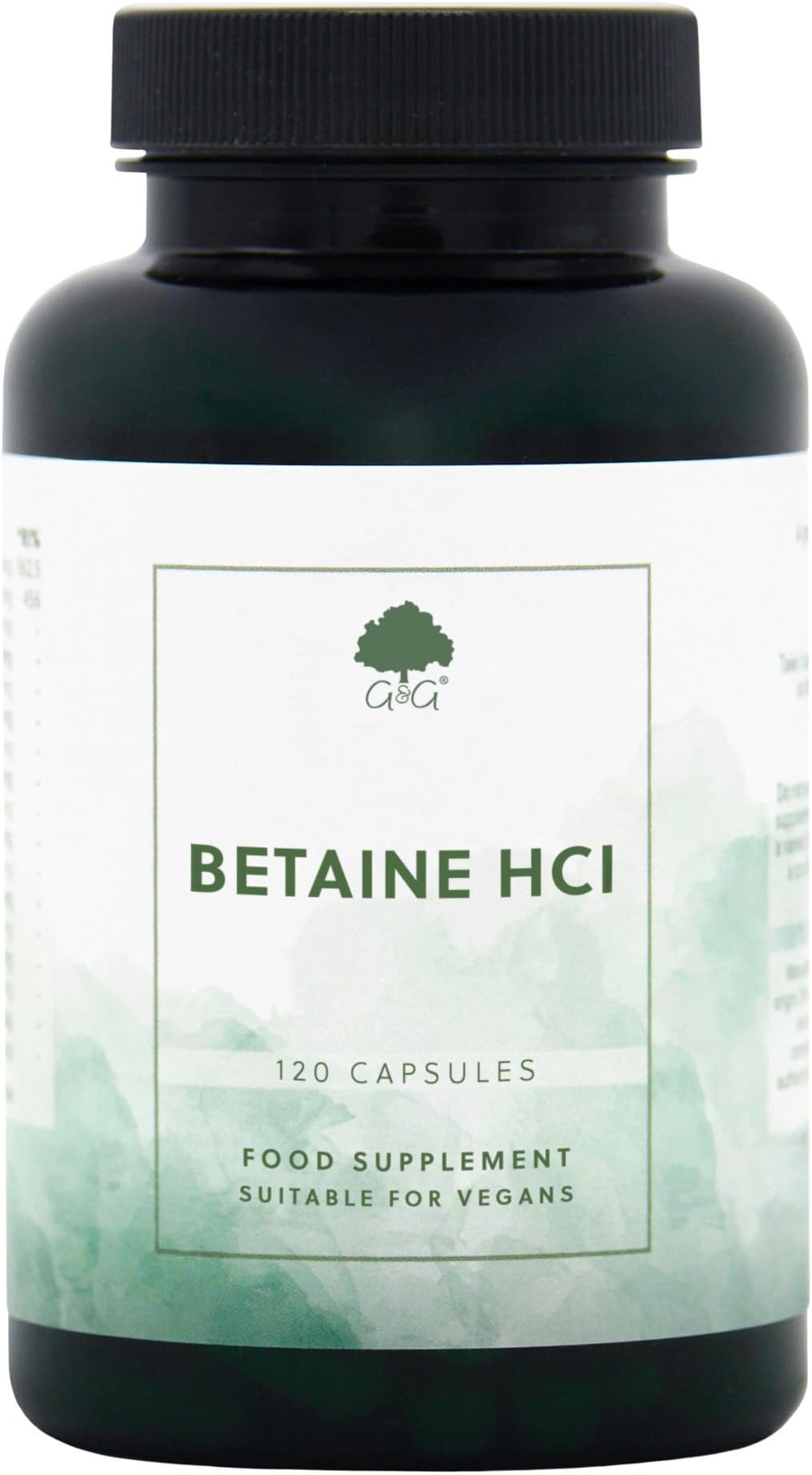 Betaine Hydrochloride (HCl) with Pepsin - 120 Capsules - G&G Vitamins