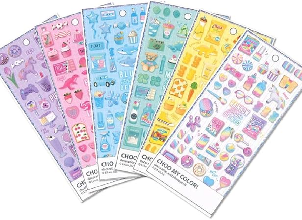 Amazon Co Jp おしゃれで大人っぽい チューマイカラーシール 6点セット 73 パステルカラー ステッカー 文房具 オフィス用品