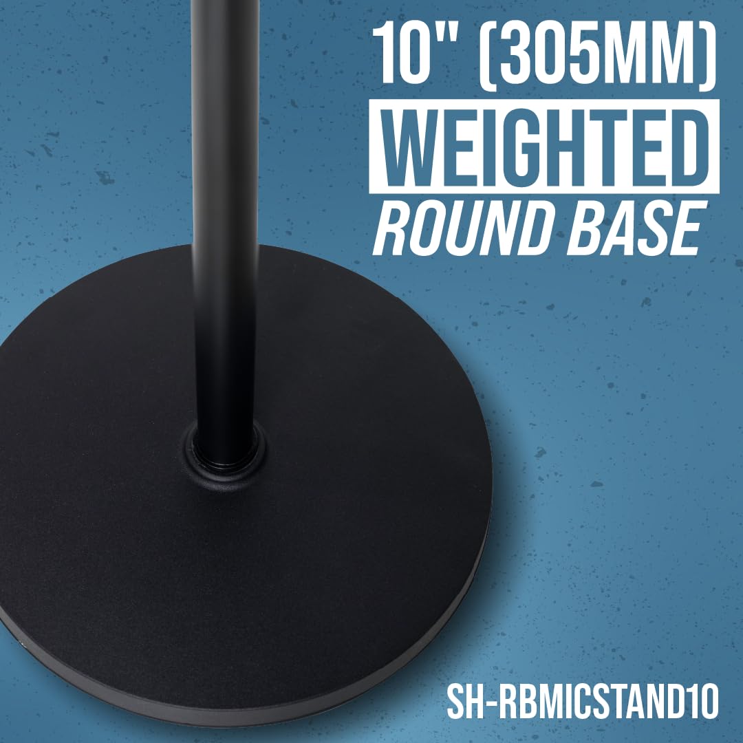 Shure by Gator, Asta Microfonica con Base Rotonda e Frizione a Torsione; (SH-RBMICSTAND10)
