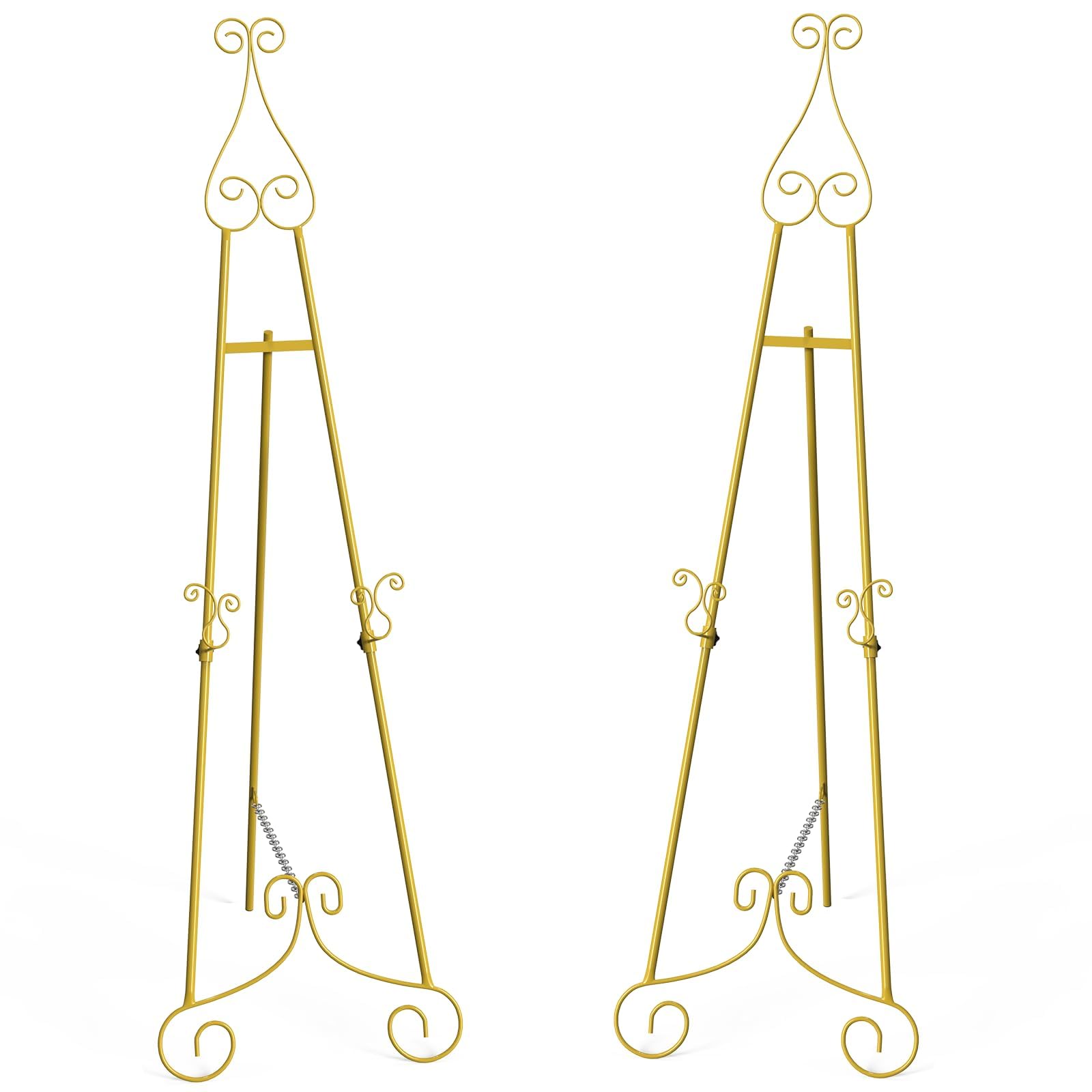 LIANTRAL Ensemble de chevalet de 2 pièces, grand support en métal pour panneau de bienvenue à l'entrée de mariage, réglable, cadre à miroir d'art autoportant gratuit avec support à chaîne pour