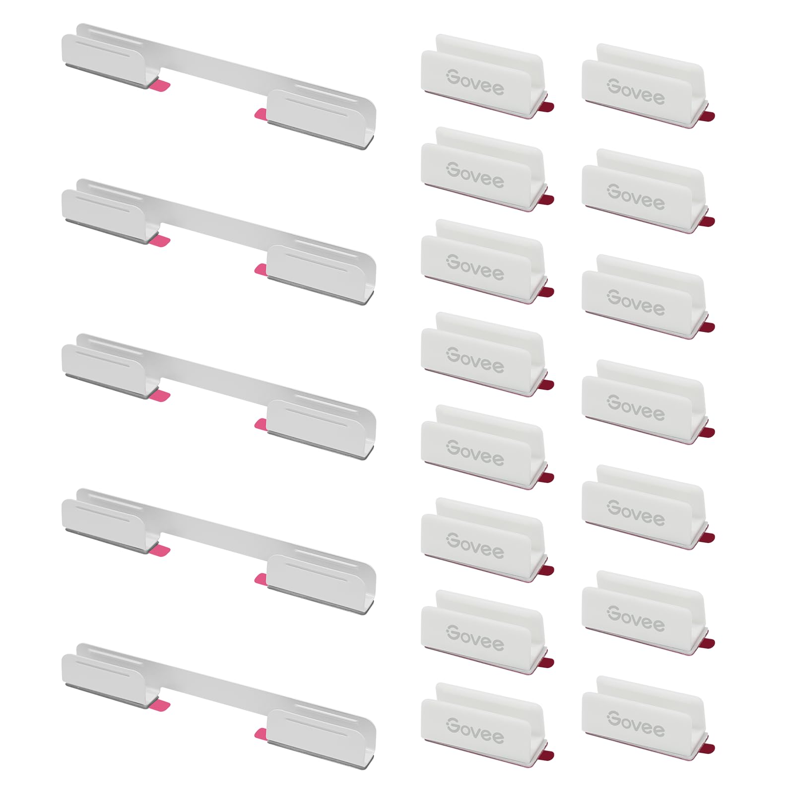 Govee RGBIC Neon Rope Light Plastic and Metal Mounting Brackets for Neon Lights 2 H61D3 & H61D5 & H61D6, RGBIC Rope Light Clips, WiFi Neon Lights Holders 20pcs, (Not Support H61A0 & H61A2), White