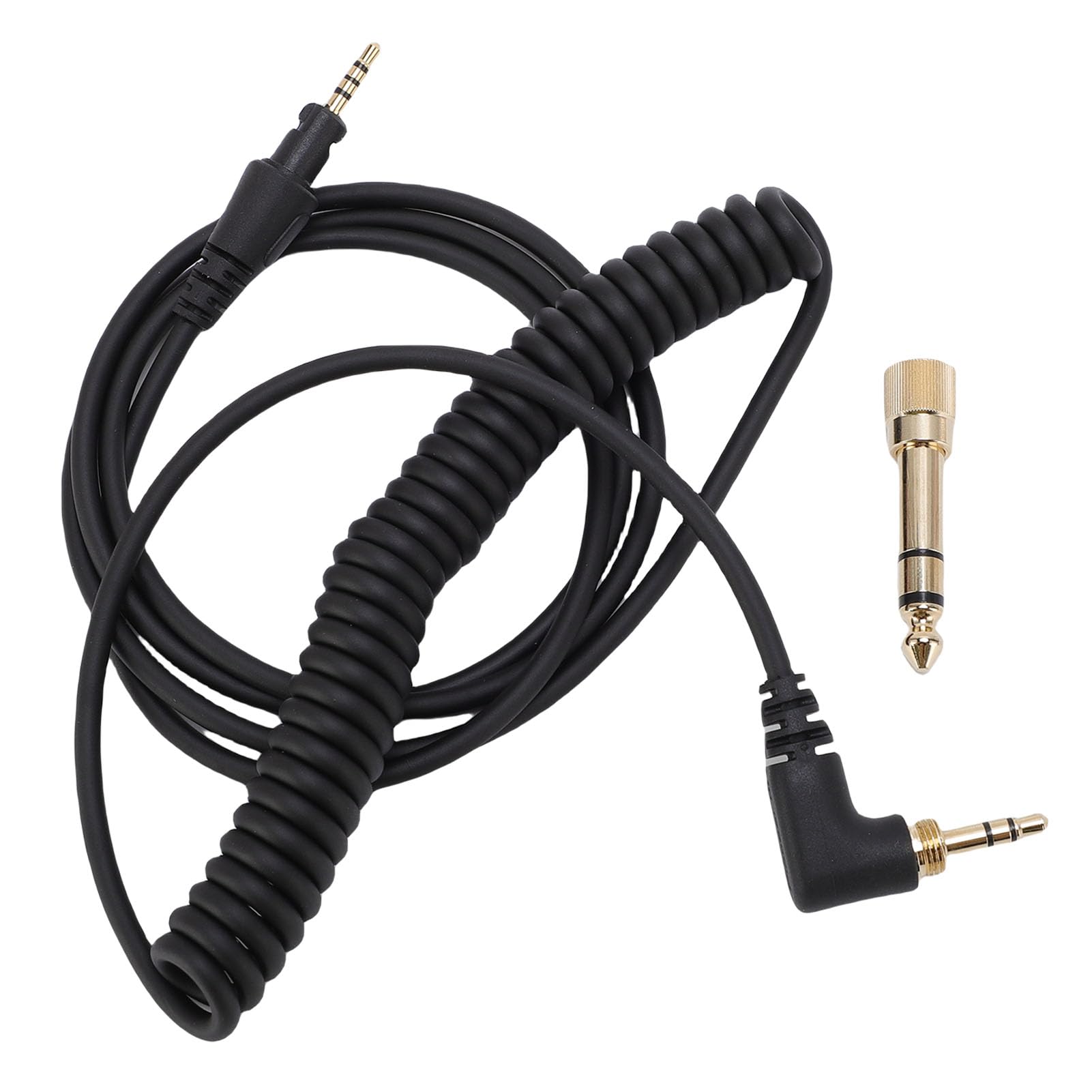 Cavo Audio Arrotolato per Pioneer DJ HDJ-CUE1 HDJ-CUE1BT HDJ-X5 HDJ-X7 HDJ-S7 Cuffie, Cavo di Estensione Angolo Retto a 90 Gradi, con Adattatore da 6,35 Mm