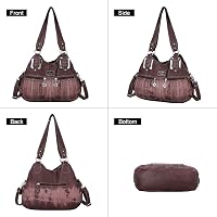Angel Barcelo Női Hobo Táska PU Bőr Válltáska Crossbody Kézi Táska Lila Színben 5